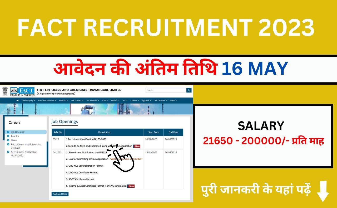 FACT RECRUITMENT 2023 CLICK HERE FOR ALL INFORMATION ON JOB VACANCY