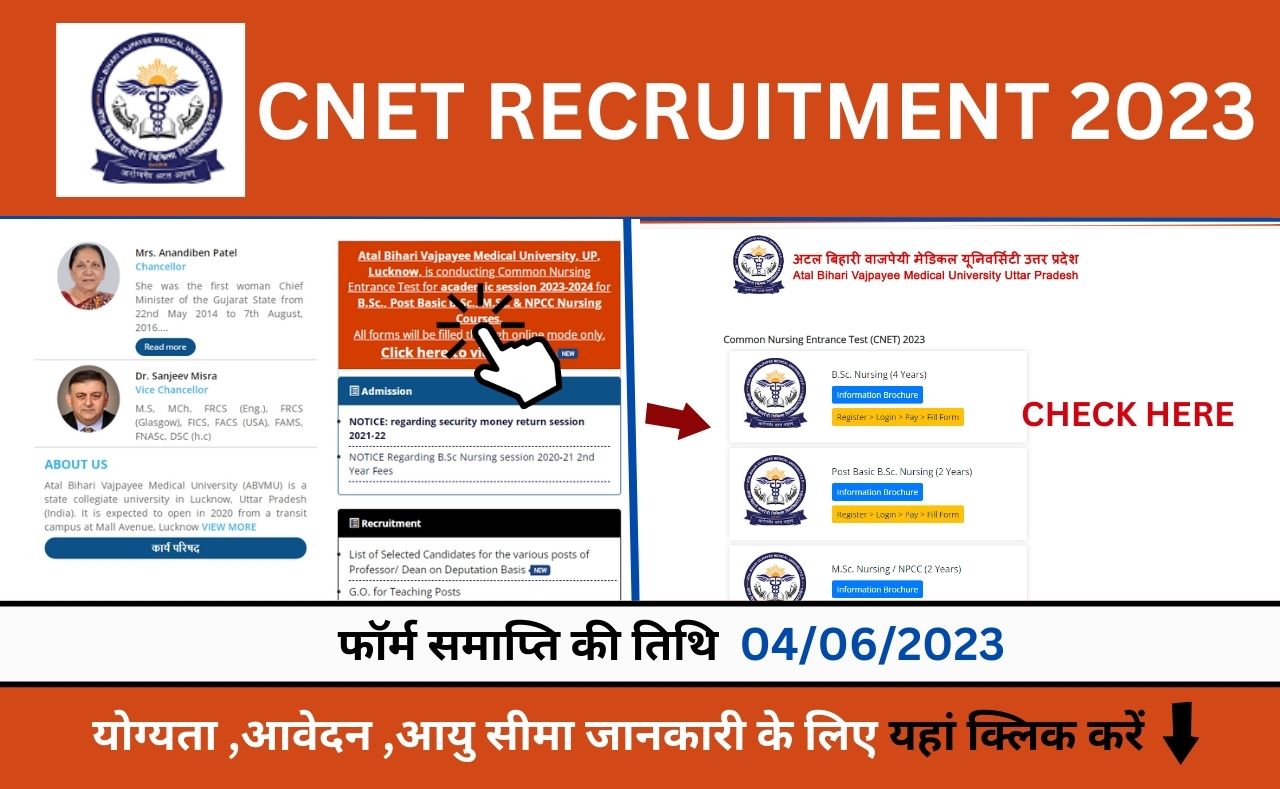 CNET 2023 recruitment for nurse check here for all the details related to the exam