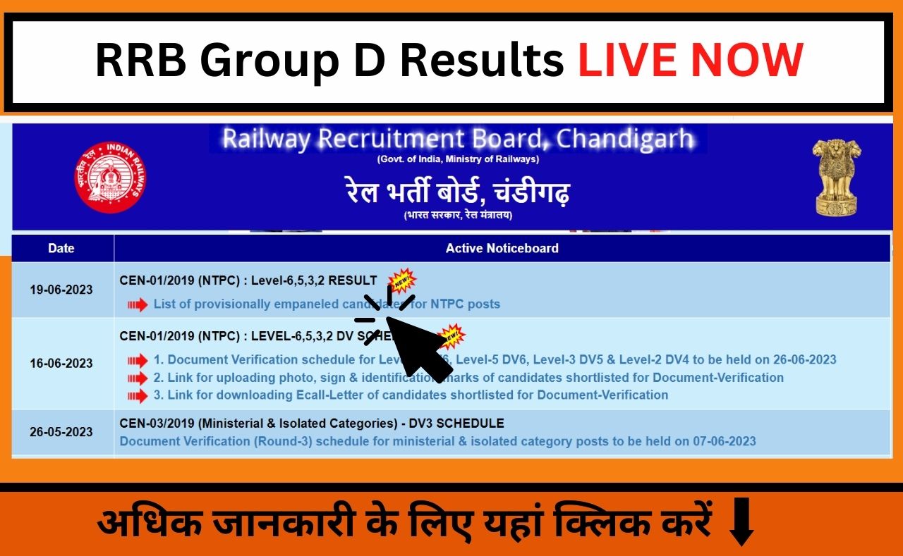 RRB GROUP D RESULTS