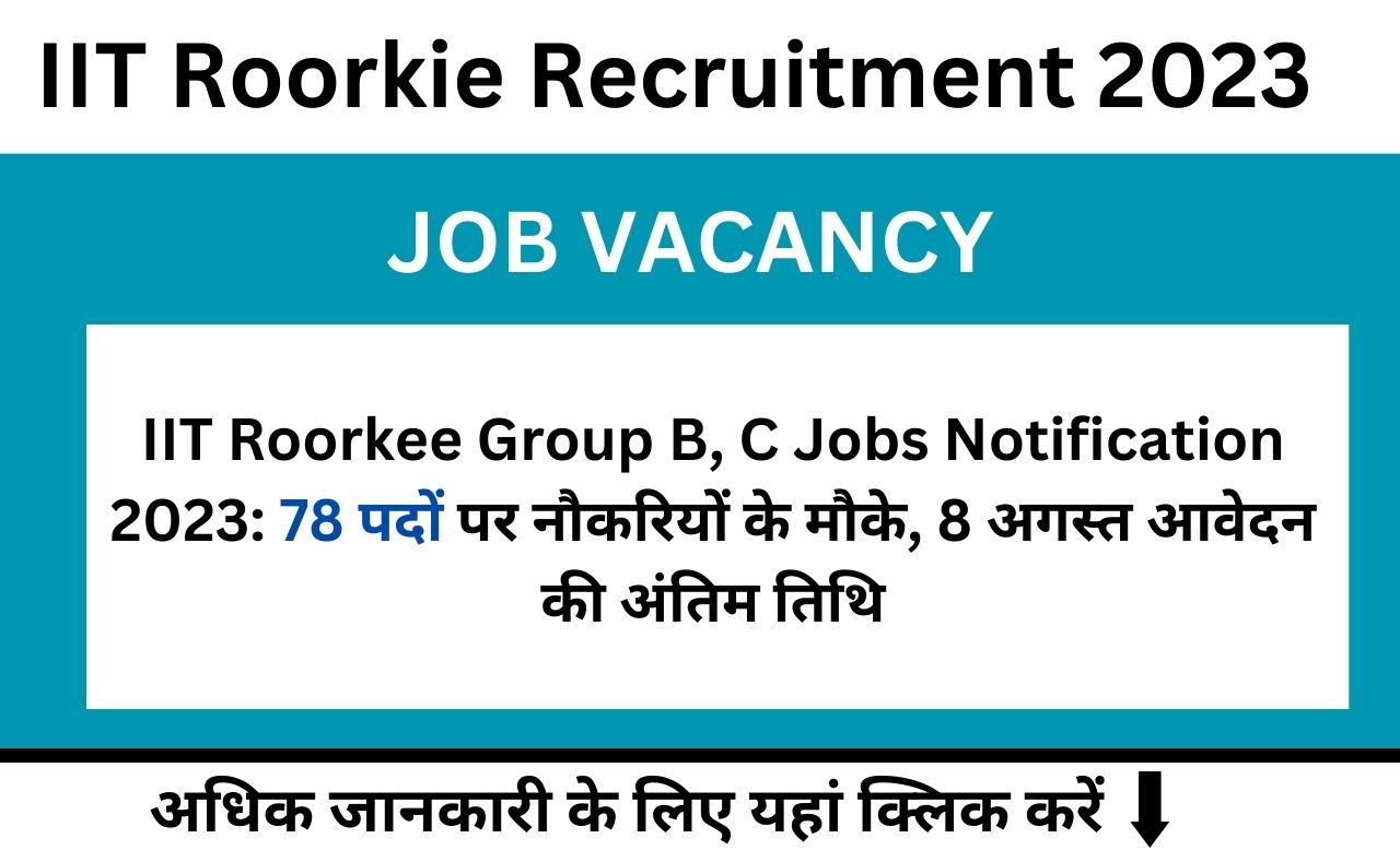 IIT Roorkee Group B, C Jobs Notification 2023