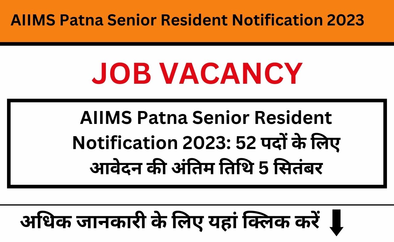 AIIMS Patna Senior Resident Notification 2023