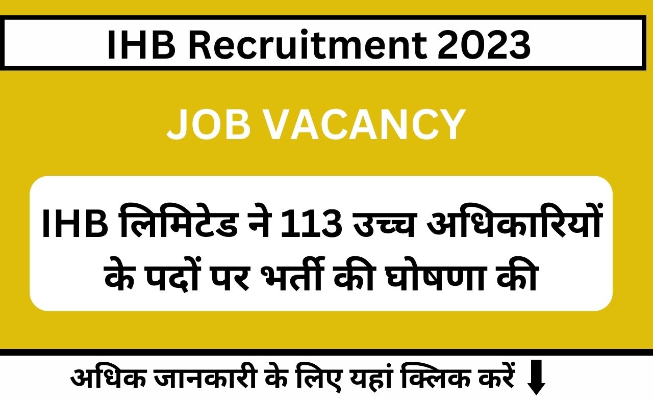 IHB recruitment 2023