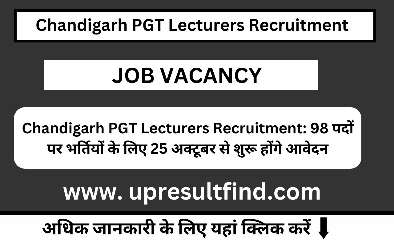 Chandigarh PGT Lecturers Recruitment