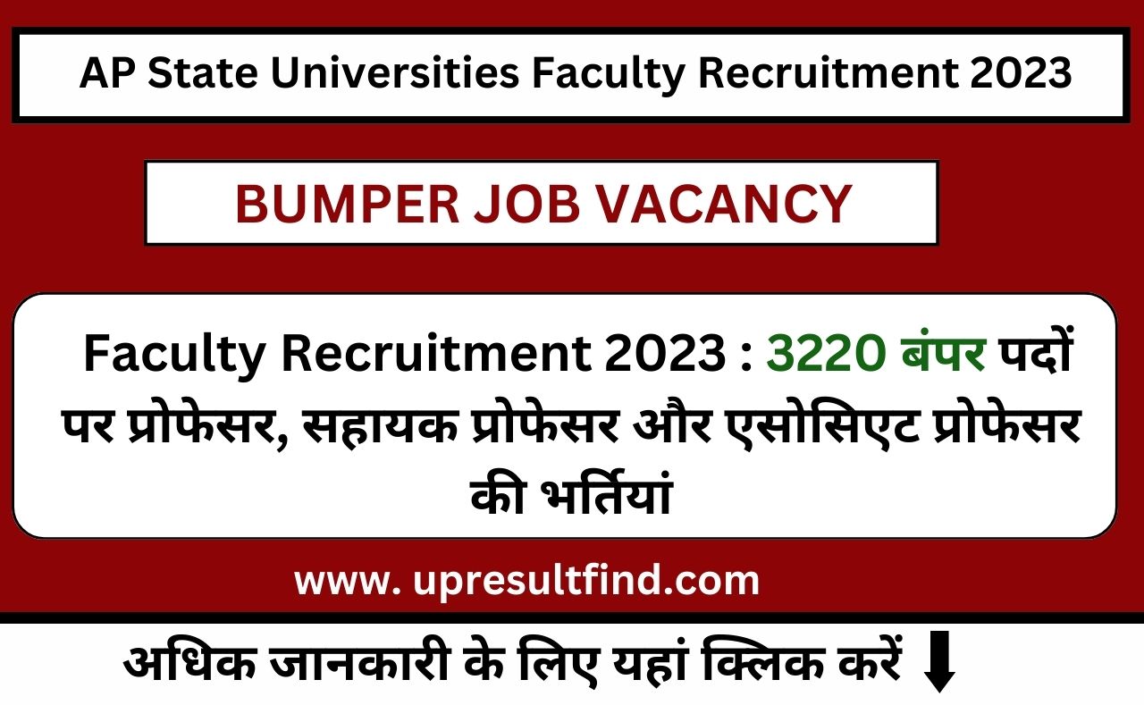 AP State Universities Faculty Recruitment 2023